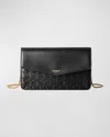 Serapian Mosaic Flap Leather Pochette Wallet On Chain In Black