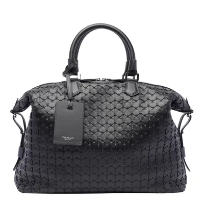 Serapian Mosaico Business Bag In Black