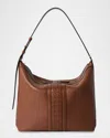 Serapian North-south Mosaic Leather Shoulder Bag In Brown
