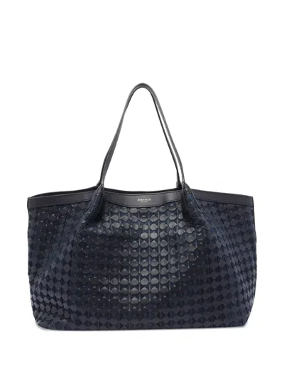 Serapian Secret Large Leather Tote Bag In Blue
