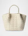 Serapian Secret Mestieri D'arte Mini Wool & Leather Top-handle Bag In White