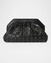 Serapian Secret Mini Mosaic Leather Clutch Bag With Chain In Black