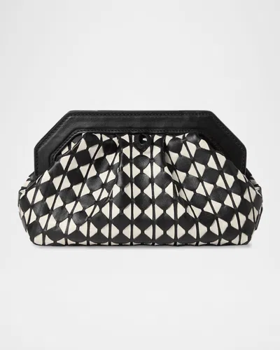 Serapian Secret Mini Mosaic Leather Clutch Bag With Chain In Multi