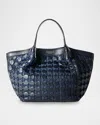 Serapian Secret Mini Mosaic Leather Top-handle Bag In Blue