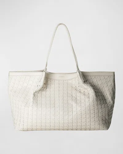 Serapian Secret Mosaic Leather Tote Bag In Off White