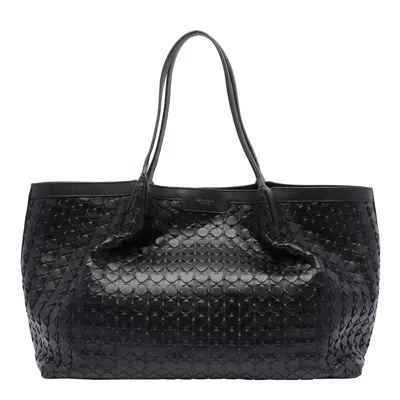 Serapian Secret Mosaic Tote Bag In Black