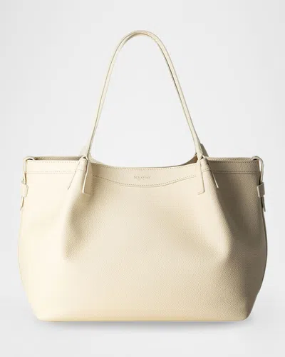 Serapian Secret Small Leather Tote Bag In Cream