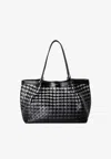 Serapian Small Secret Mosaico Leather Tote Bag In Black