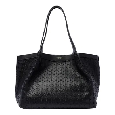 Serapian Small Secret Mosaico Shoulder Bag In Black