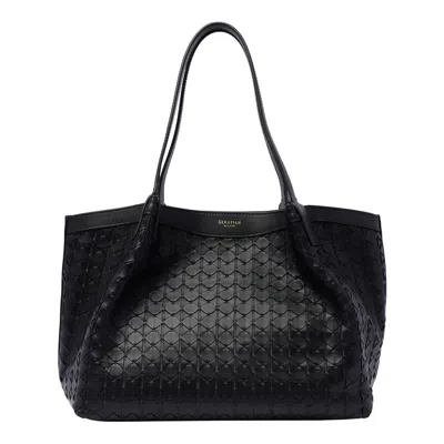Serapian Small Secret Mosaico Shoulder Bag In Black