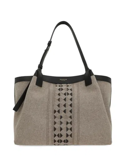 Serapian Small Secret Mosaicotote Bag In Brown