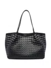 Serapian Small Secret Mosaico Leather Tote Bag In 黑色