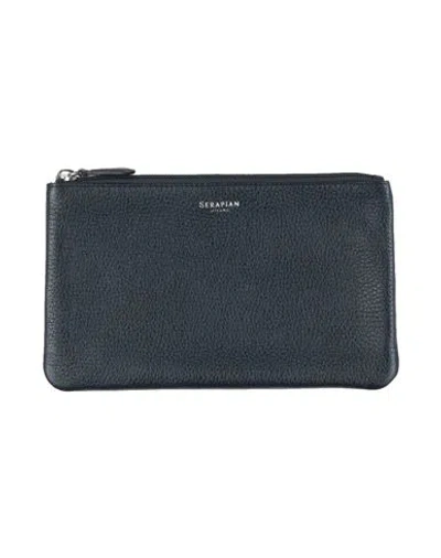Serapian Woman Pouch Midnight Blue Size - Leather