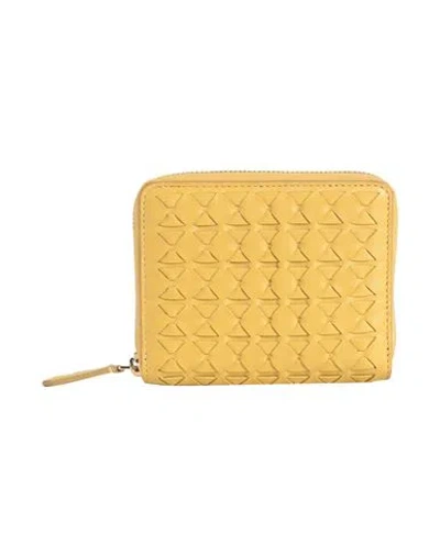 Serapian Woman Wallet Mustard Size - Soft Leather In Yellow