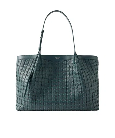Serapian Woven Large Tote Bag In Green