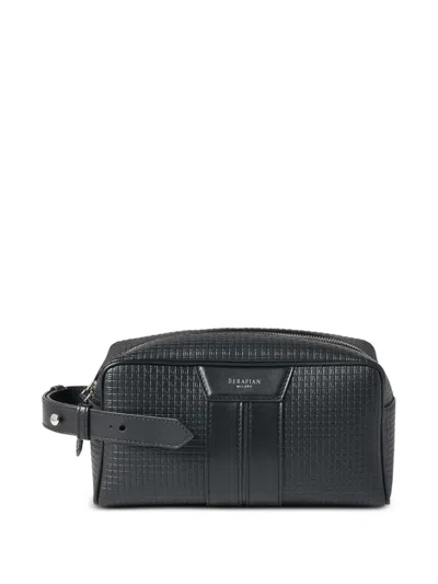 Serapian Zip-up Wash Bag In Black