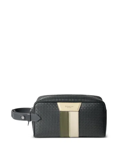 Serapian Zip-up Wash Bag In Gray