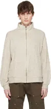 Serapis Knit Wave Track Jacket In Neutral