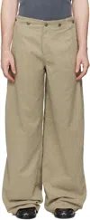 Serapis Beige Rudder Trousers In Beige Suede