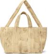 Serapis Beige Tar-painted Canvas Tote In Ecru