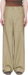 Serapis Beige Wide Sailor Trousers In Mustard