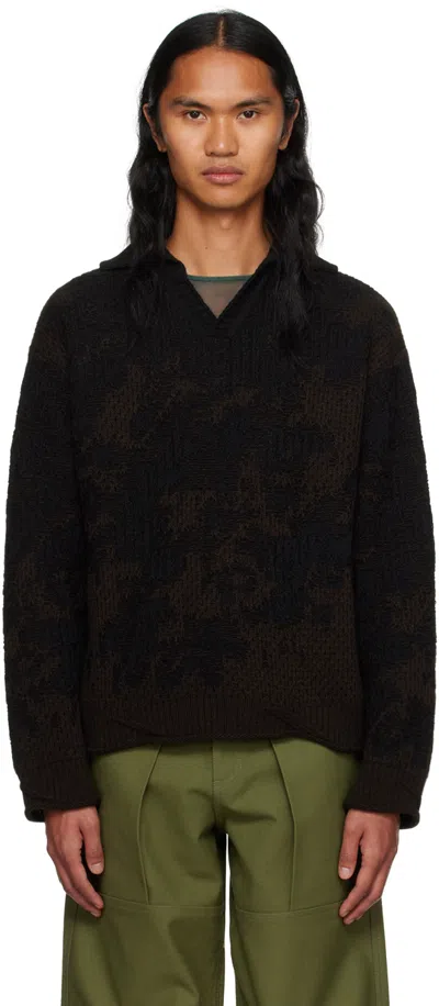 Serapis Black & Brown Sailor Jumper In Black Rust