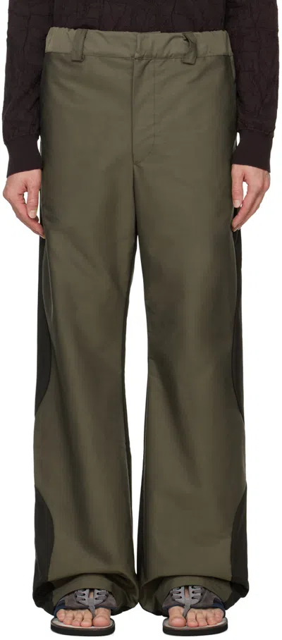 Serapis Black & Grey Split Trousers In Black & Grey