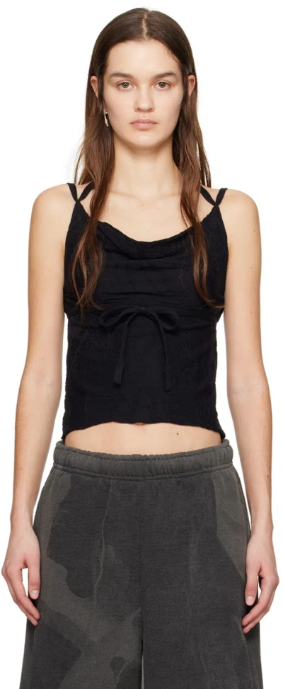 Serapis Black Strap Camisole In Charcoal