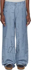 Serapis Blue Engine Board Sailor Trousers In Print