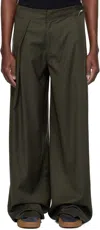 Serapis Brown Jewel Rudder Trousers In Olive