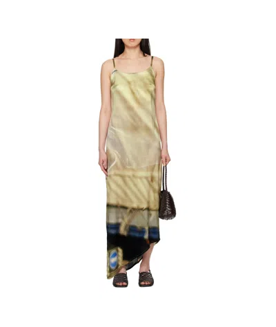 SERAPIS DRAPED TARP SILK SLIP DRESS