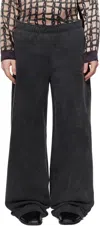 Serapis Gray Dyed Wide Sailor Sweatpants In Grey