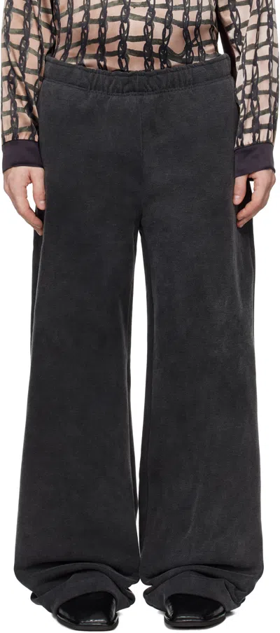 Serapis Grey Dyed Wide Sailor Sweatpants In Grey