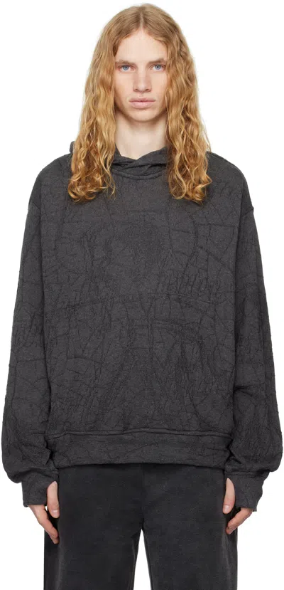 Serapis Grey Knit Hoodie In Grey