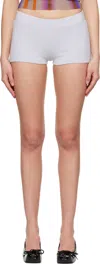 Serapis Gray Monogram Shorts In Silver Grey