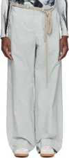 Serapis Gray Rope Track Pants In Silver Grey