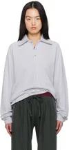 Serapis Gray Sailor Long Sleeve Polo In Grey