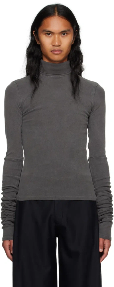 Serapis Grey Thermal Turtleneck In Grey