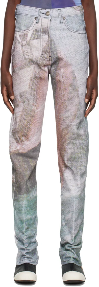 Serapis Mulitcolor Flare Jeans In Print