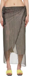 Serapis Multicolor Aub Stripes Malong Maxi Skirt In Print