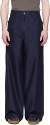Serapis Navy Wide Sailor Trousers In Blue