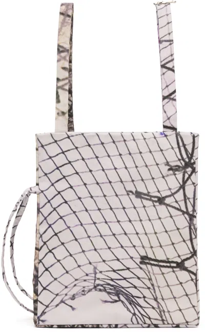 Serapis Purple Printed Tote In Multi Print