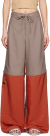 Serapis Red & Purple Convertible Lounge Pants In Cinnamon/rotten Appl