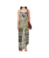 Serapis Multicolor Scrap Yard Mesh Slip Maxi Dress