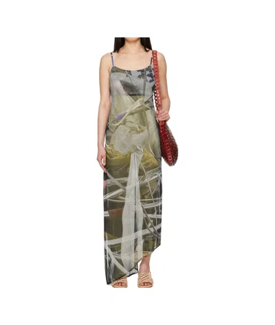 SERAPIS SCRAP YARD MESH SLIP DRESS