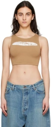 Serapis Ssense Exclusive Beige Thermal Tank Top In Sand