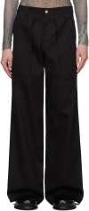 Serapis Ssense Exclusive Black Pleated Sailor Trousers In Black