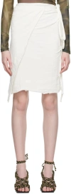 Serapis Ssense Exclusive Off-white Wrap Miniskirt In Newspaper/white