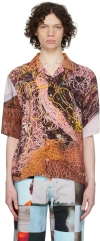 Serapis Ssense Exclusive Pink Shirt In Fishnets Brown
