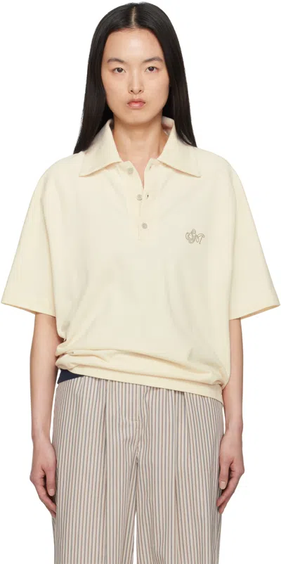 Serapis Yellow Sailor Short Sleeve Polo In Cream Yellow